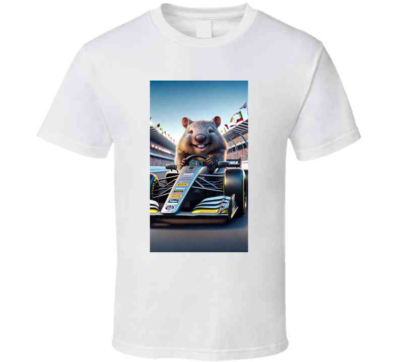 smiling wombat driving a race car T Shirt T-Shirt Smiling Wombat