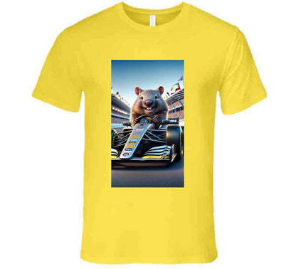 smiling wombat driving a race car T Shirt T-Shirt Smiling Wombat