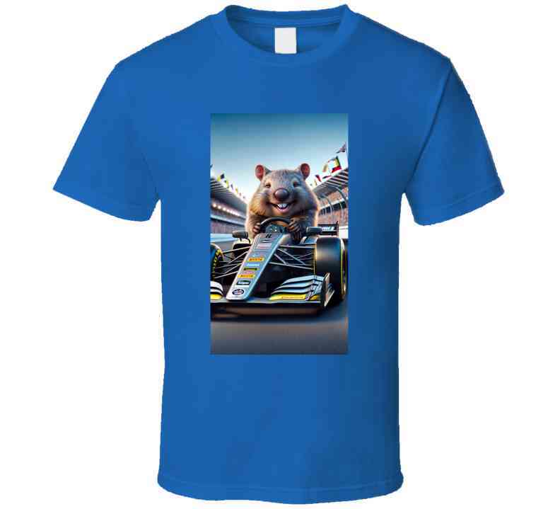 smiling wombat driving a race car T Shirt T-Shirt Smiling Wombat