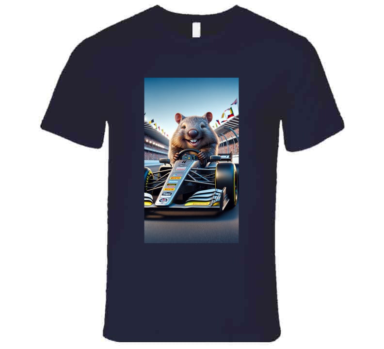 smiling wombat driving a race car T Shirt T-Shirt Smiling Wombat