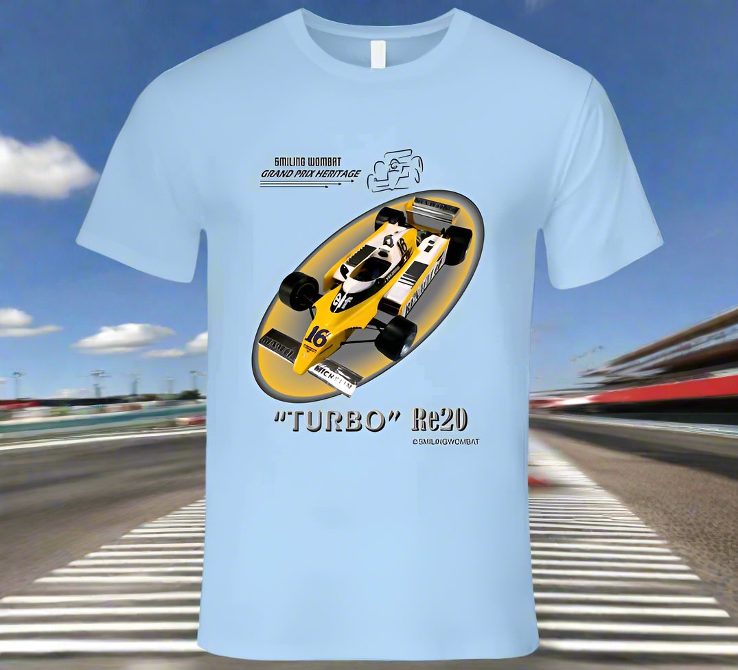 RE 20 "Turbo" 1980 Formula 1 Car Shirt Collection T-Shirt Smiling Wombat