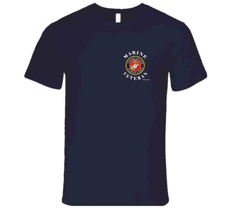 US Marine Veteran - Left Chest Shirt Collection - Smiling Wombat