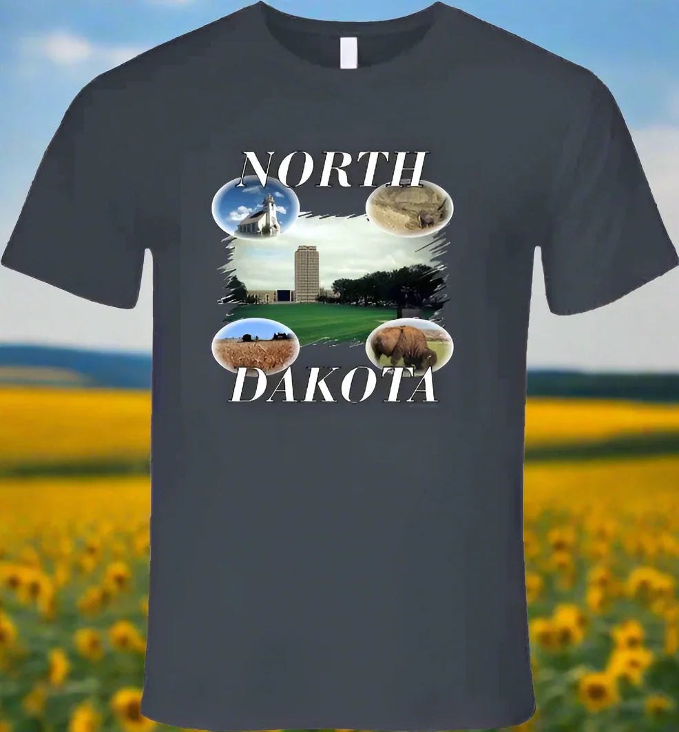 North Dakota T- Shirt - Part of the State Collection by Smiling Wombat - Shopify