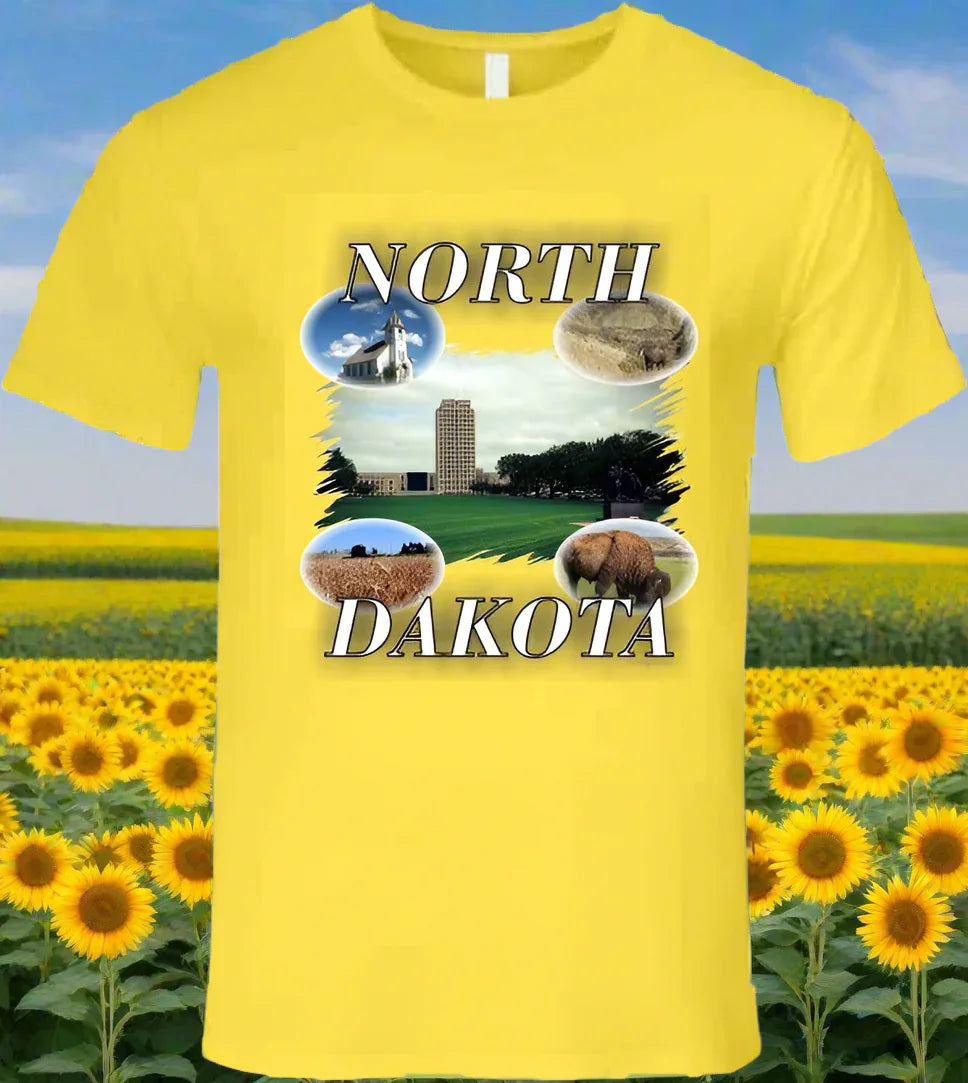 North Dakota T- Shirt - Part of the State Collection by Smiling Wombat - Shopify
