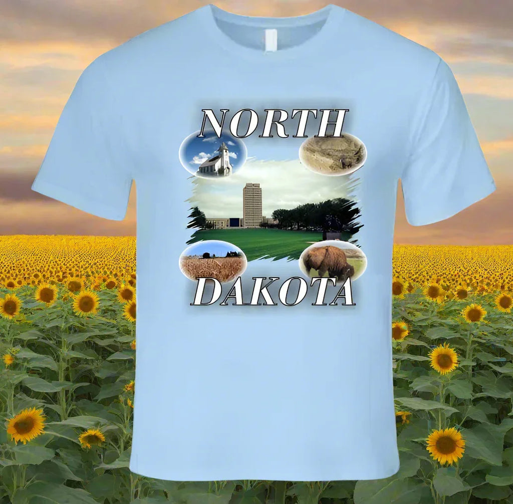 North Dakota T- Shirt - Part of the State Collection by Smiling Wombat - Shopify