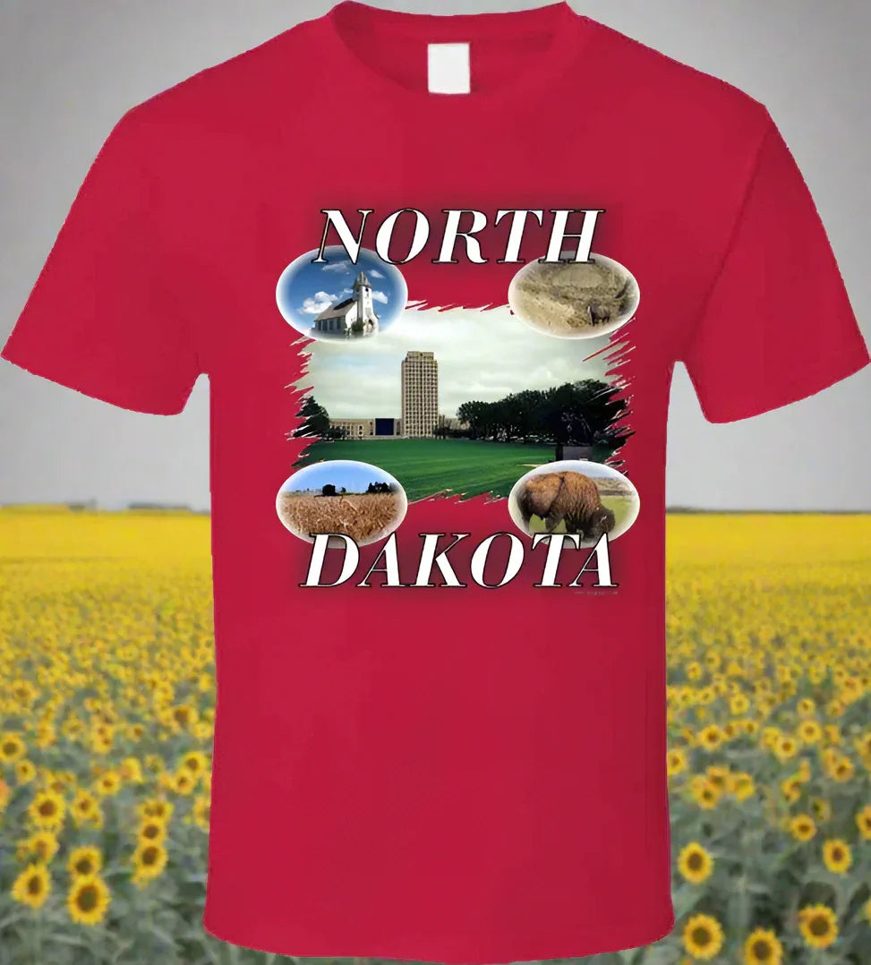 North Dakota T- Shirt - Part of the State Collection by Smiling Wombat - Shopify