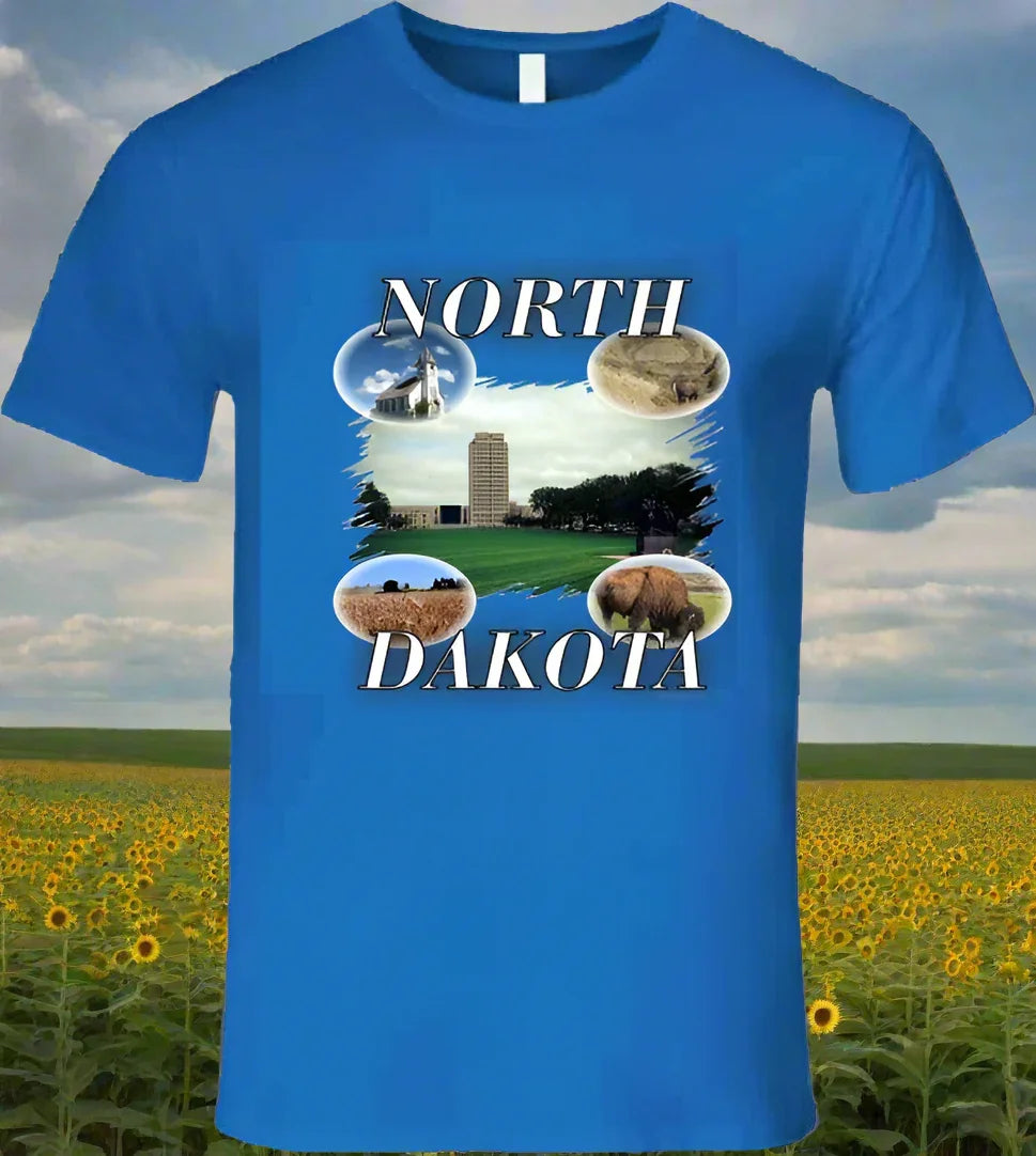 North Dakota T- Shirt - Part of the State Collection by Smiling Wombat - Shopify