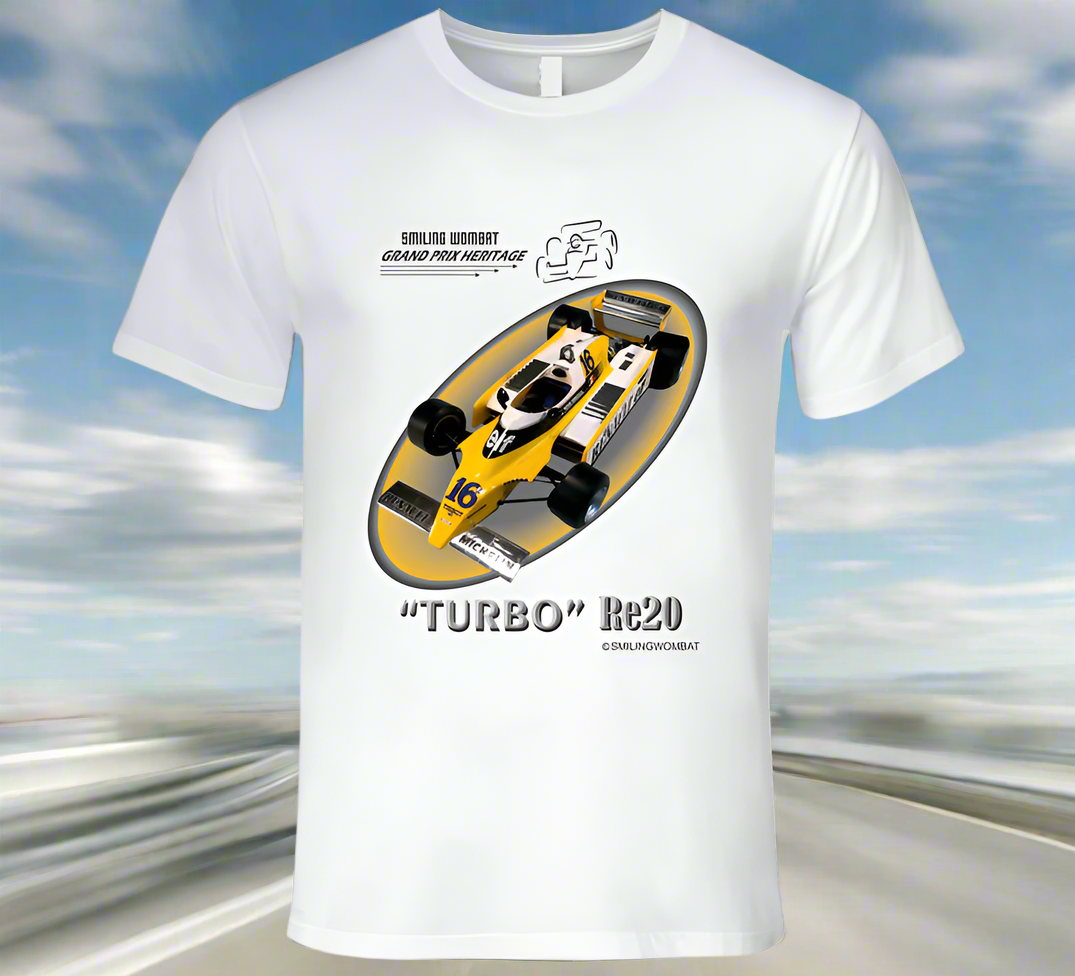 RE 20 "Turbo" 1980 Formula 1 Car Shirt Collection T-Shirt Smiling Wombat