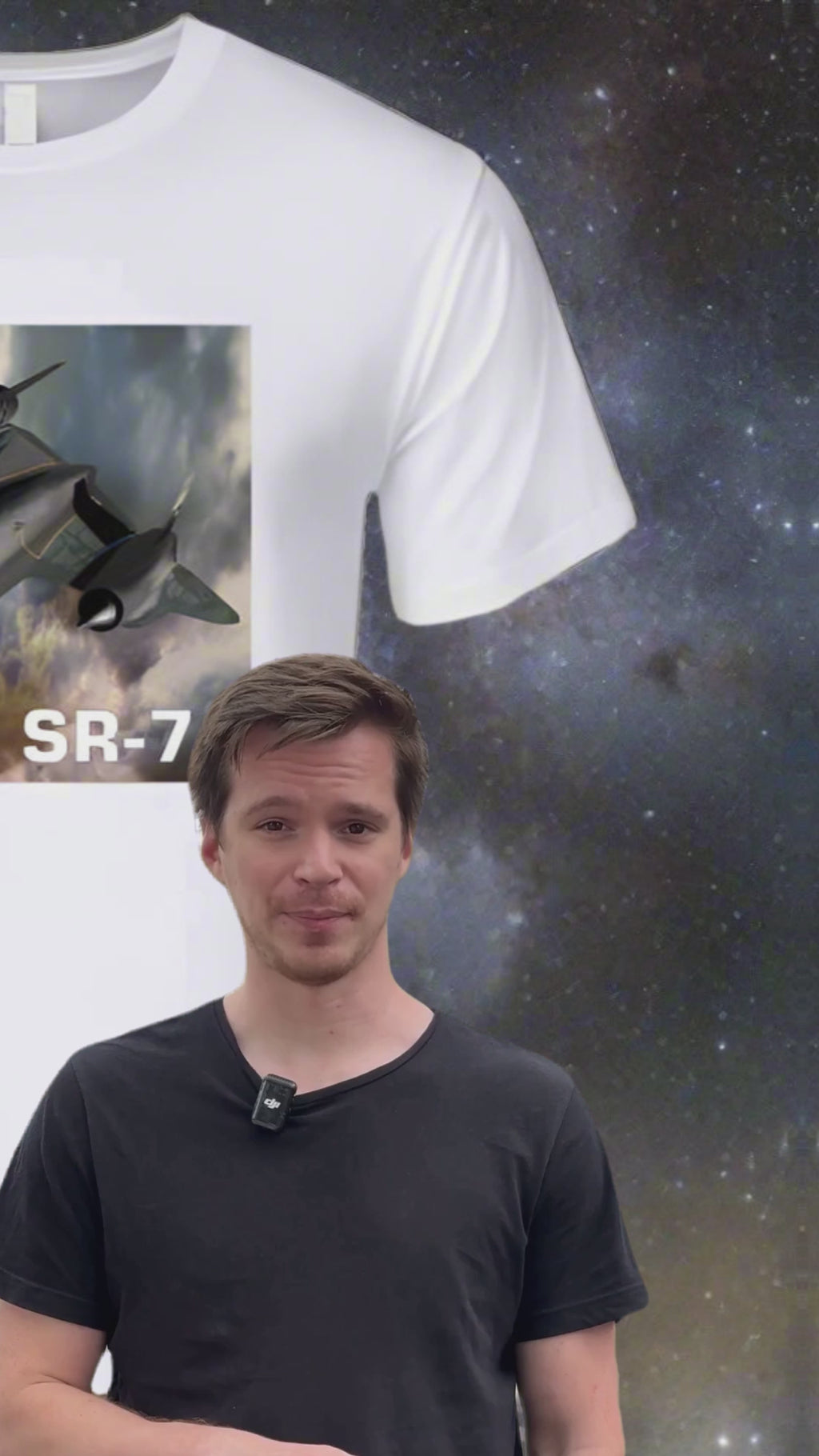 T-shirt: SR-71 Blackbird jet graphic on Smiling Wombat T-shirt