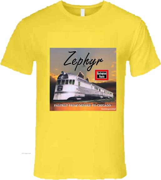 Zephyr - First Streamlined Diesel Train - T Shirt Collection - Smiling Wombat