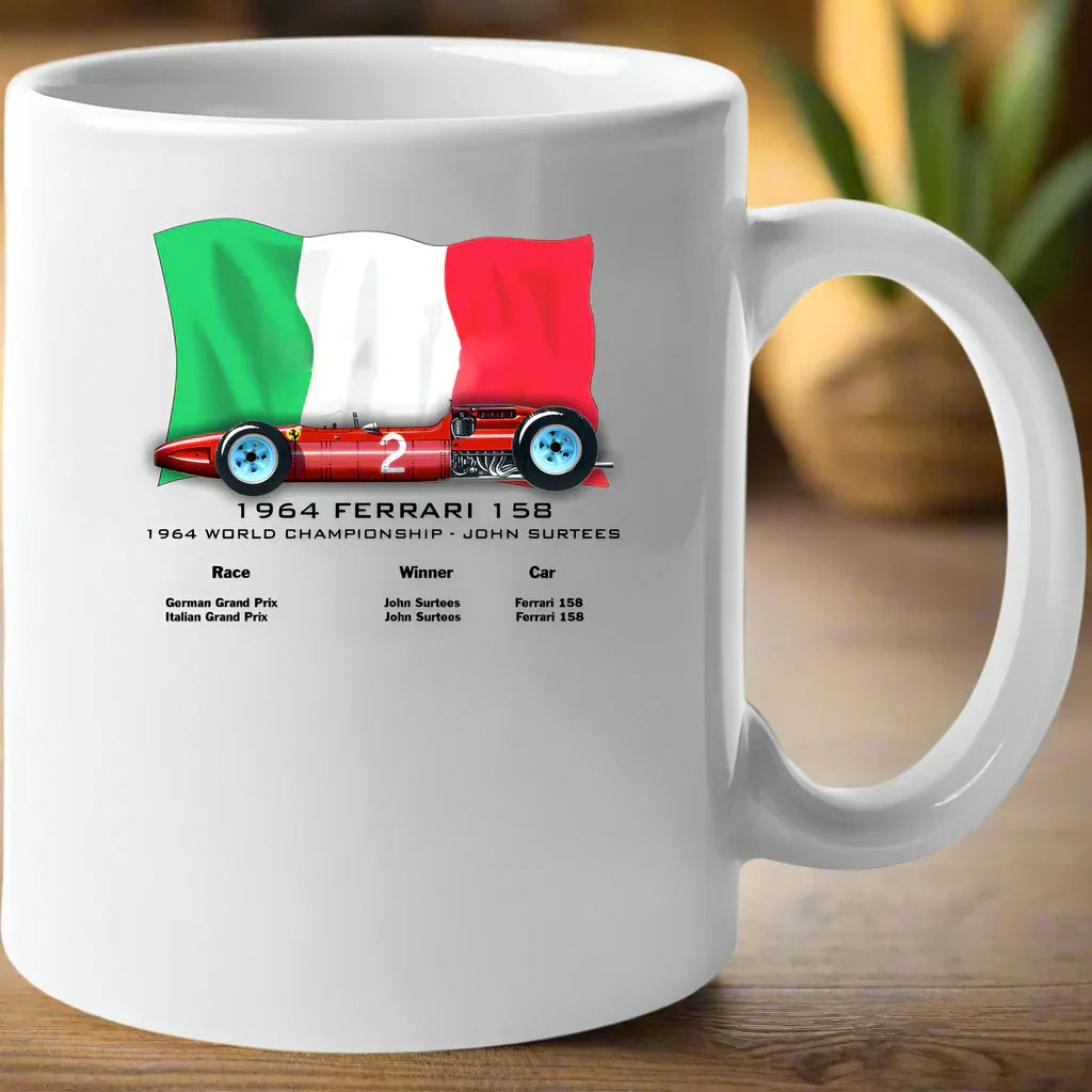 1964 Ferrari 158 - Formula 1 Ceramic Coffee Mug - Shopify