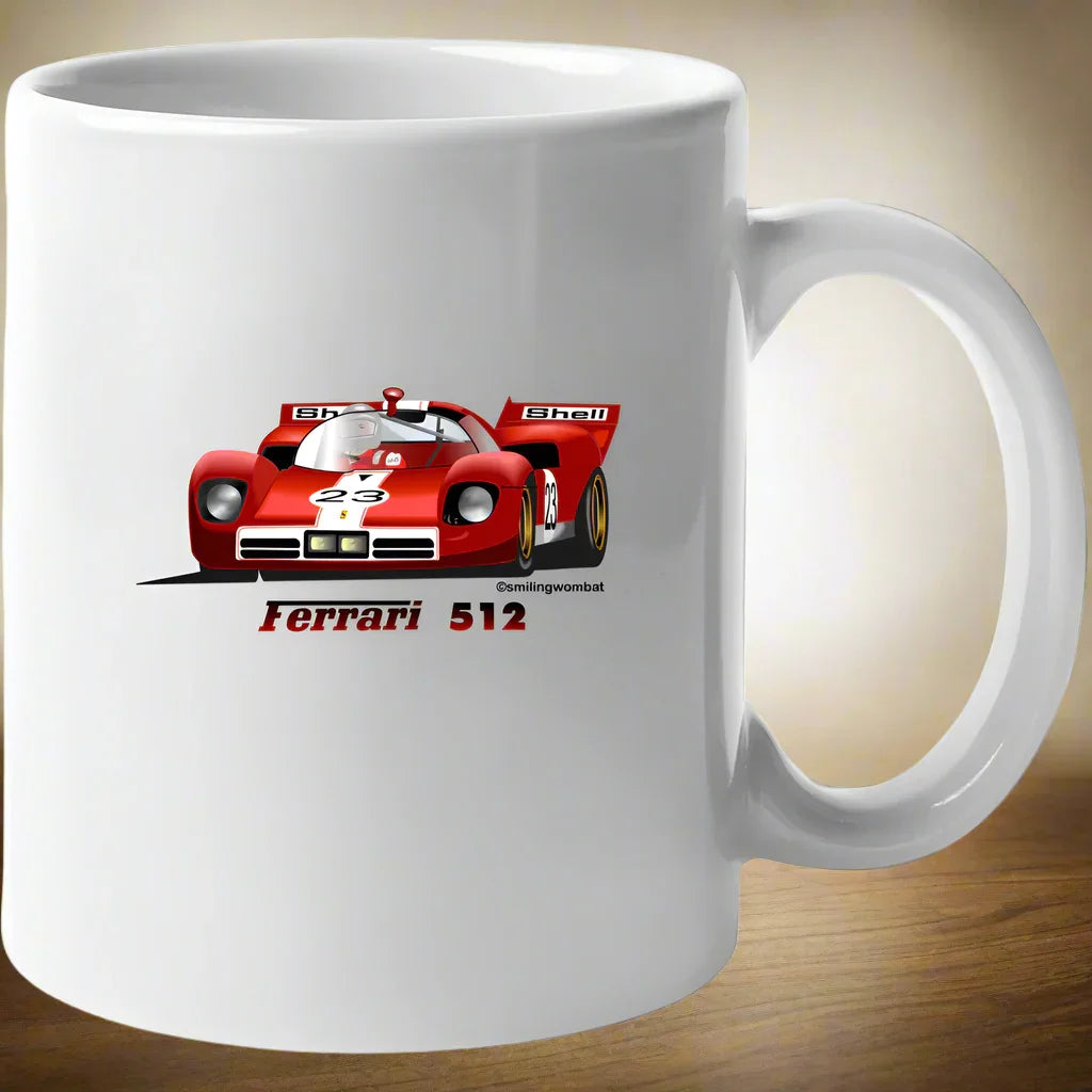 Ferrari 512 Ceramic Coffee Mug White - Shopify