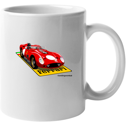 Ferrari 250 Testarosa Ceramic Coffee Mug Mugs Smiling Wombat