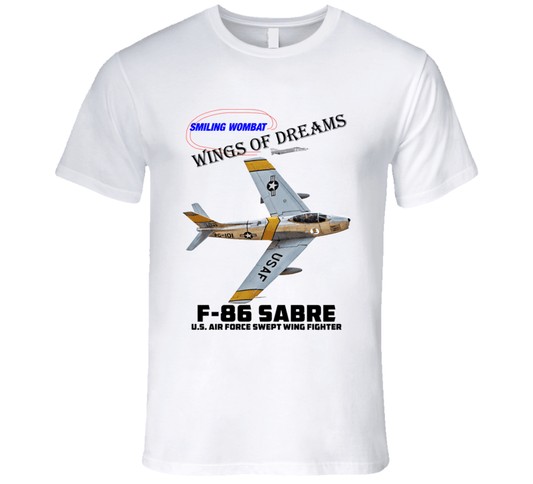 F86 Sabre Jet - Jet T Shirt - Smiling Wombat