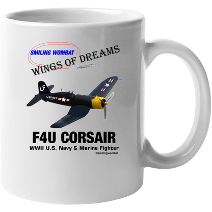 Chance Vought F4u Corsair - Ceramic Coffee Mug Mugs Smiling Wombat