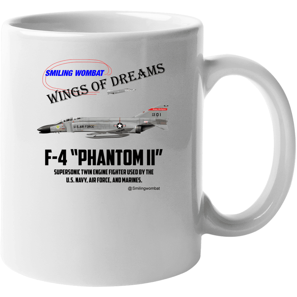 F4C Phantom 2 - Ceramic Coffee Mug Mugs Smiling Wombat
