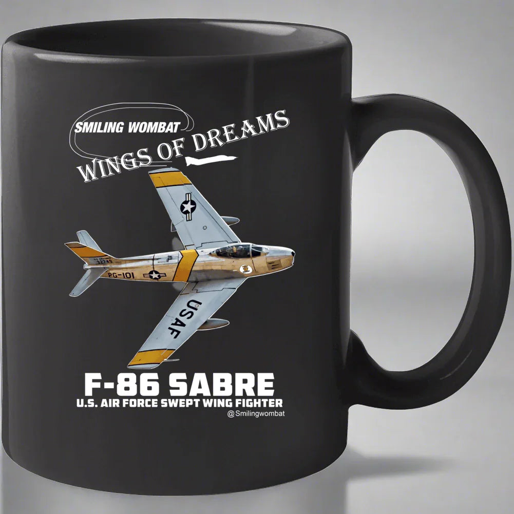 F86 Sabre Jet-Coffee Mug - Black - Shopify