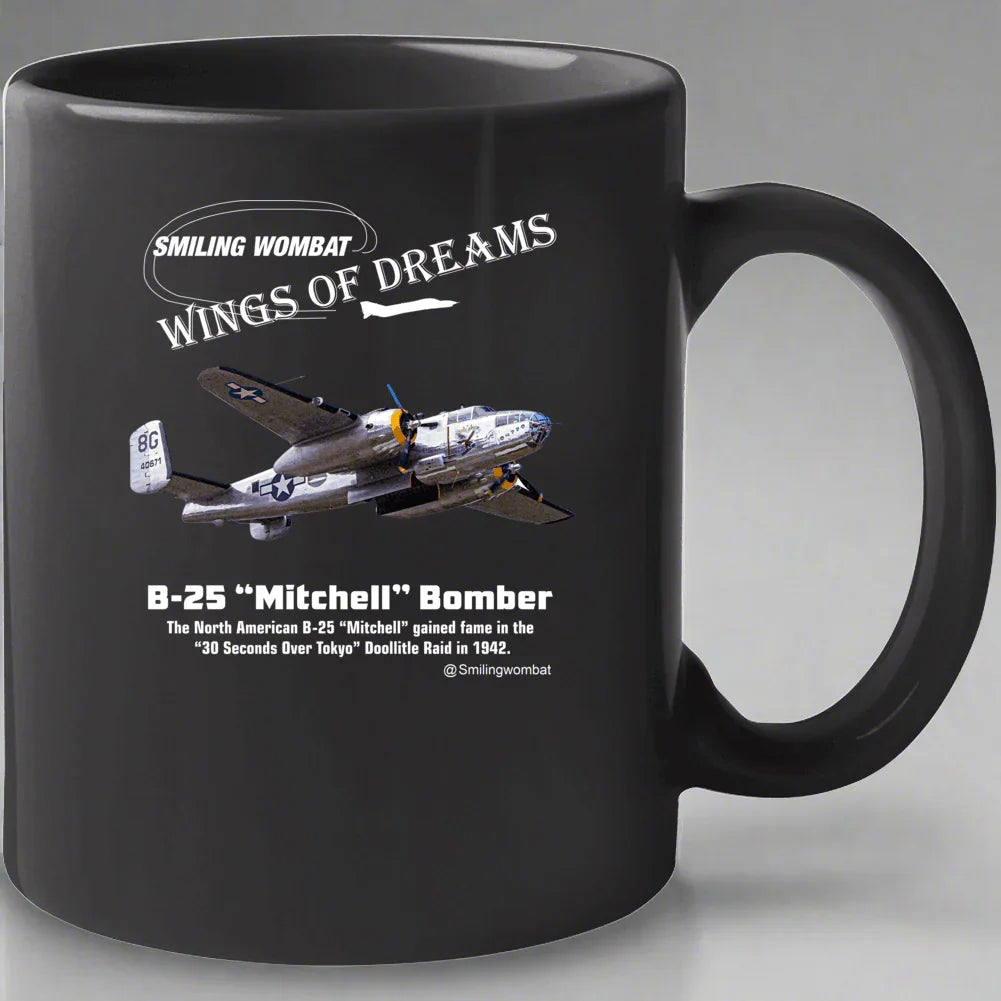 North American B25 Mitchell - Black Ceramic Coffee Mug - Shopify