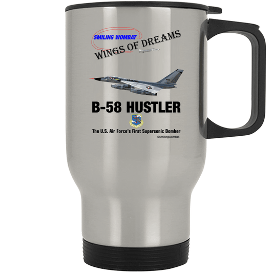 B58 Hustler Bomber Stainless Steel Travel Mug - Smiling Wombat