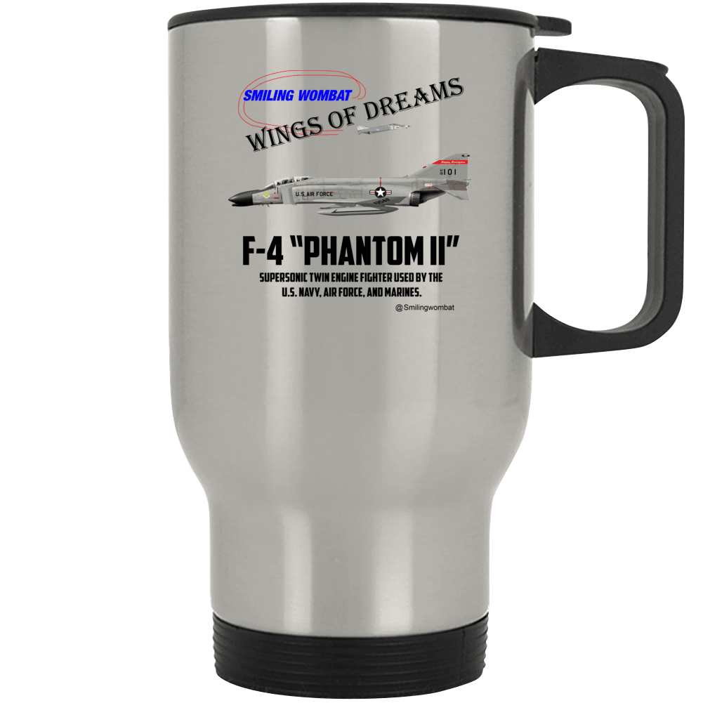 F4e Phantom II Stainless Steel Travel Mug Mugs Smiling Wombat