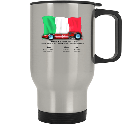 Ferrari F1 158-Stainless Steel Travel Mug Mugs Smiling Wombat