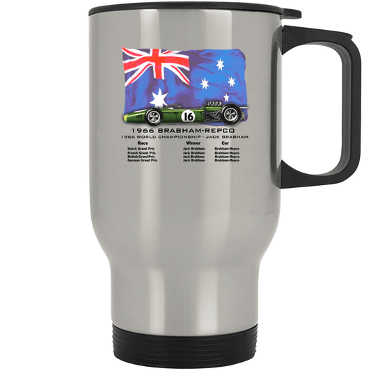 Brabham F1 1966 - Stainless Steel Travel Mug - Smiling Wombat