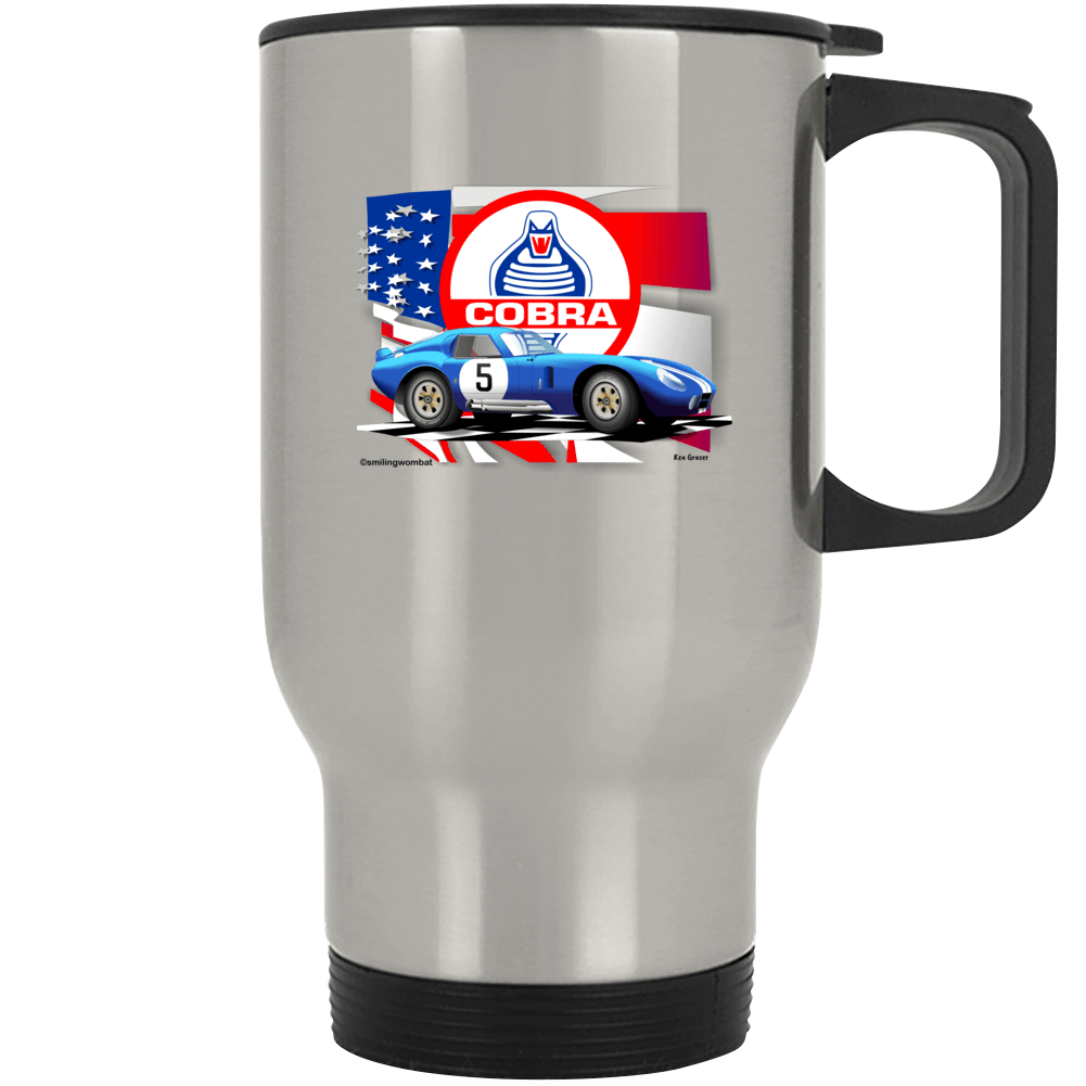 Shelby Cobra Daytona Coupe Stainless Steel Travel Mug Mugs Smiling Wombat
