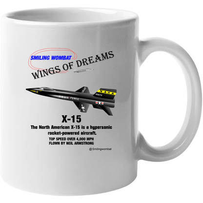 USAF X15 - Hypersonic Rocket Plane - Ceramic Mug Mugs Smiling Wombat