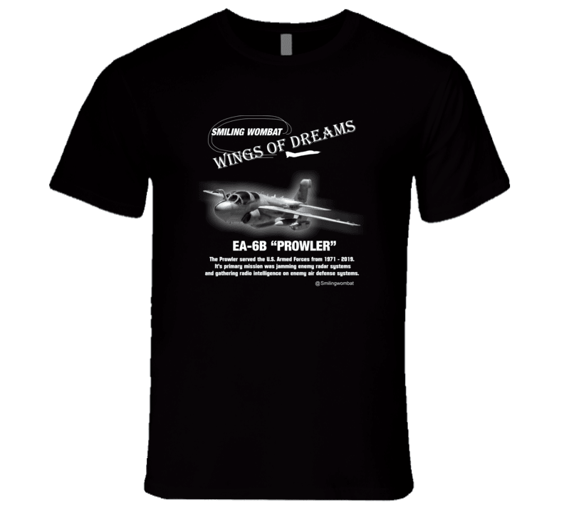 EA 6B Prowler - Black/Navy T-Shirt T-Shirt Smiling Wombat