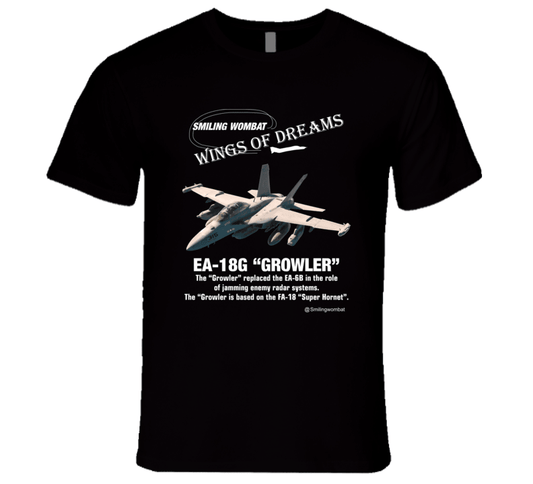 EA18 Growler - Black/Navy T Shirt T-Shirt Smiling Wombat