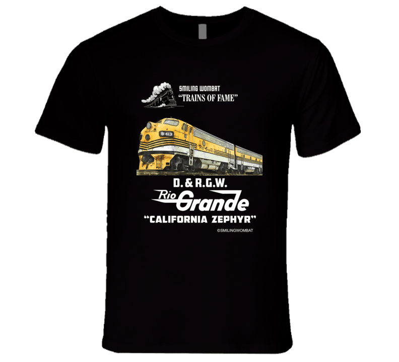 D&RGW California Zephyr Dark Colored T-Shirt T-Shirt Smiling Wombat