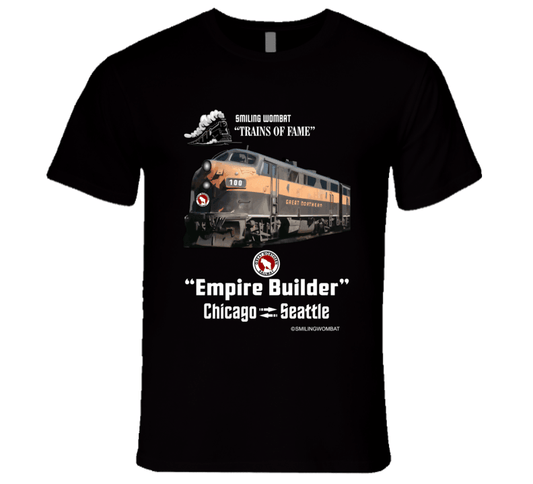 Great Northern Empire Builder Dark T-Shirt - Smiling Wombat