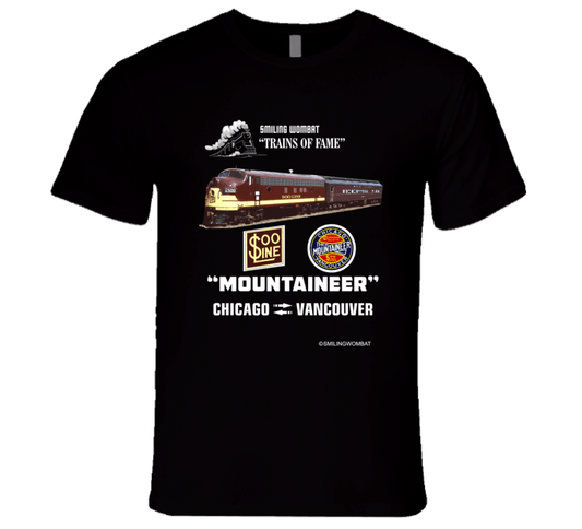 Soo Line Passenger Trains the "Mountaineer" Dark T-Shirt - Smiling Wombat