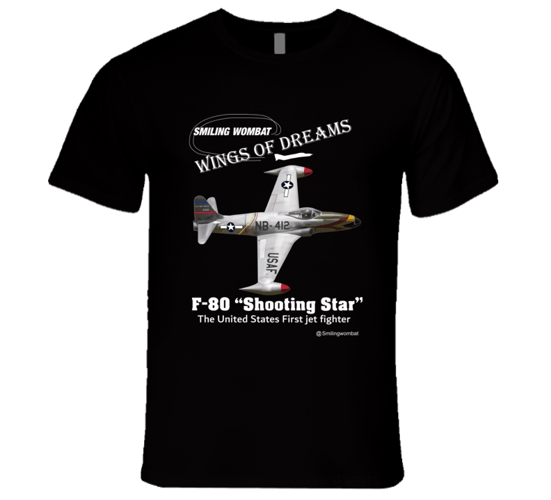 F80 Starfighter - Black/Navy T Shirt - Smiling Wombat