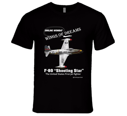 F80 Starfighter - Black/Navy T Shirt - Smiling Wombat