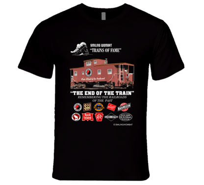 RR Fallen Flags "End Of Train" Caboose Black/Navy T-Shirt T-Shirt Smiling Wombat