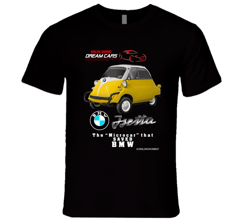BMW Isetta "Microcar" Dark T-Shirt T-Shirt Smiling Wombat