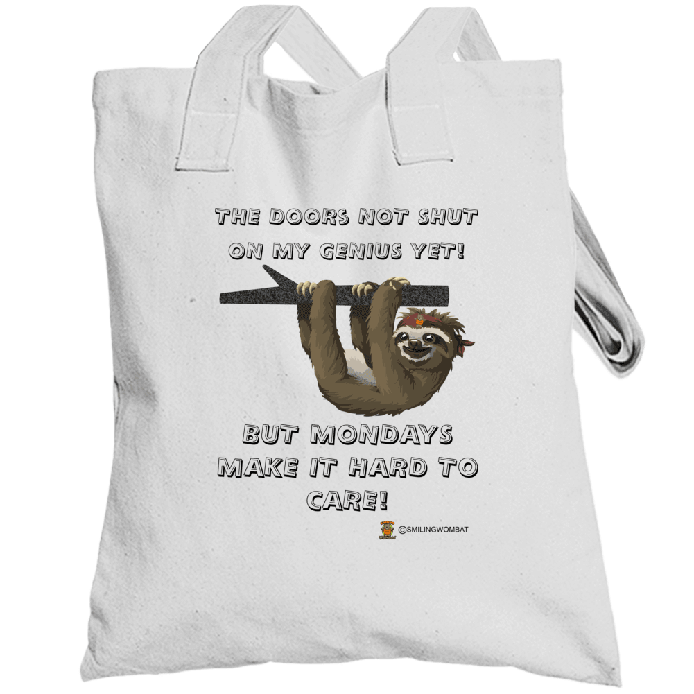 Sloths - Tote bag Showing Harvey's Friend the Sloth Tote Bag Smiling Wombat