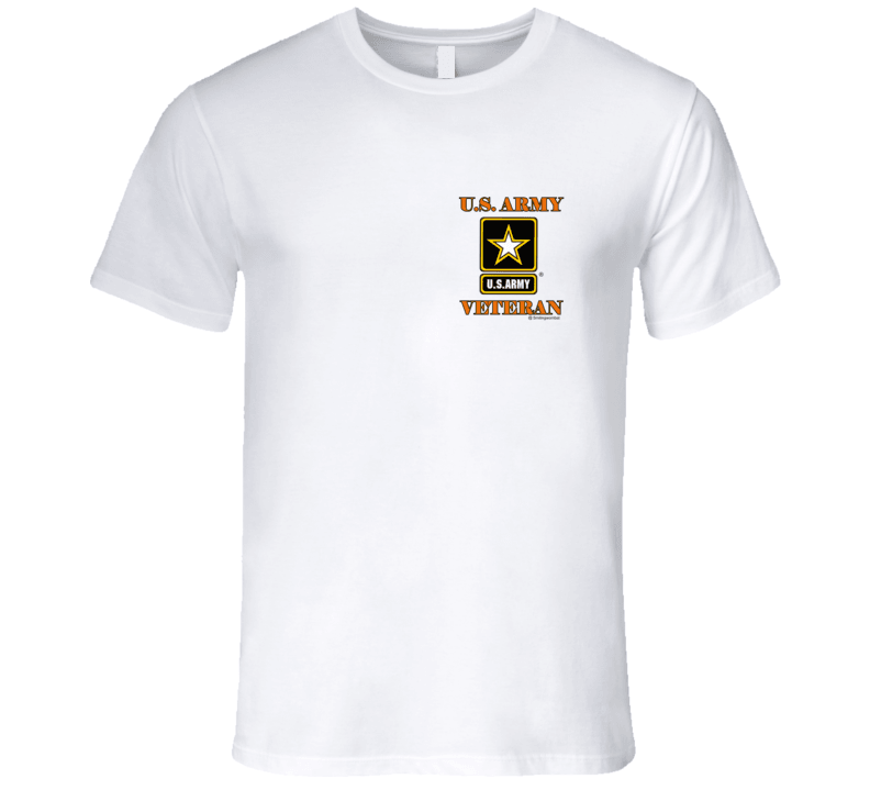 US Army Veterans-New Logo Left Chest Print T Shirt T-Shirt Smiling Wombat