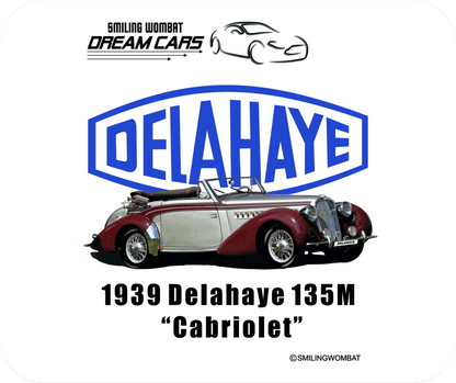 Classic Delahaye135M Cabriolet - Mouse Pad - Smiling Wombat