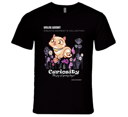 Cute Kitty - Curiosity the Joy of Spring - Kitten T-Shirt T-Shirt Smiling Wombat