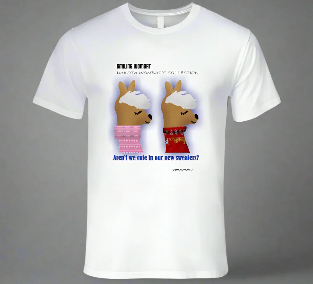 Cute Llamas - Chuck and Lenny, the Twin Llamas Wearing Sweaters - T-Shirt - Shopify