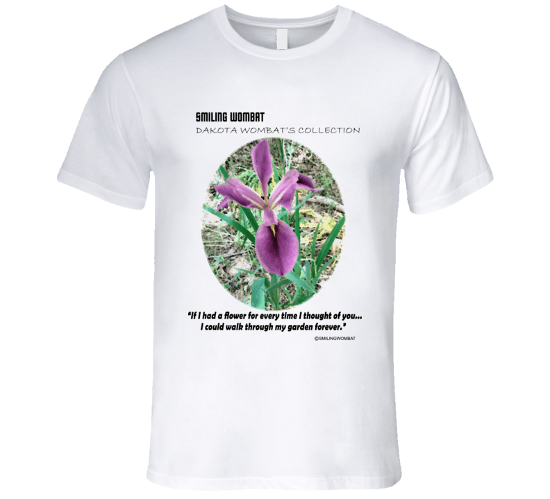 Purple Iris Flower Iris T Shirt T-Shirt Smiling Wombat