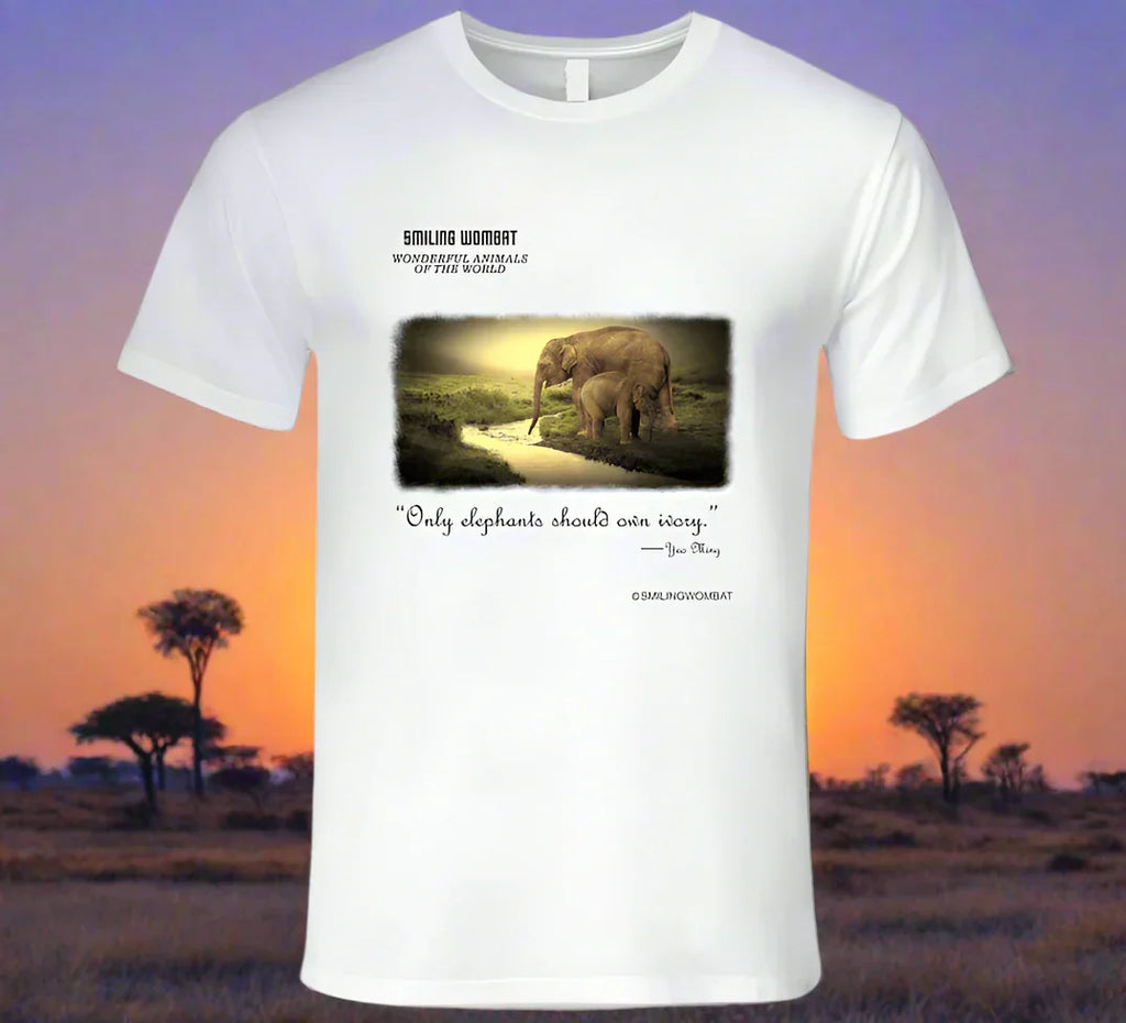 Female Elephant Mom and Baby enjoying a drink - T-Shirts - Shopify