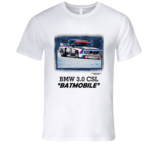 BMW 3.0 CSL - The Famous "Batmobile" - T Shirt - Smiling Wombat