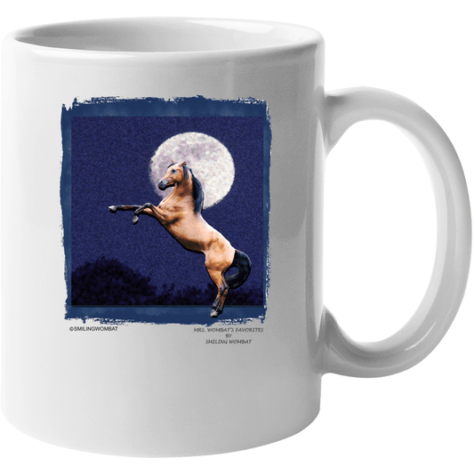 Beautiful Rearing Horse in Moon Light - Mug Collection - Smiling Wombat