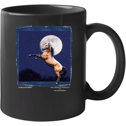 Beautiful Rearing Horse in Moon Light - Mug Collection Mugs Smiling Wombat