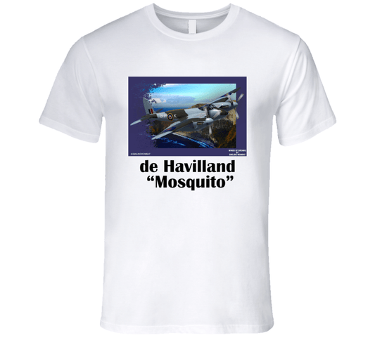 de Havilland Mosquito - Famous English WW2 Aircraft - T Shirt - Smiling Wombat