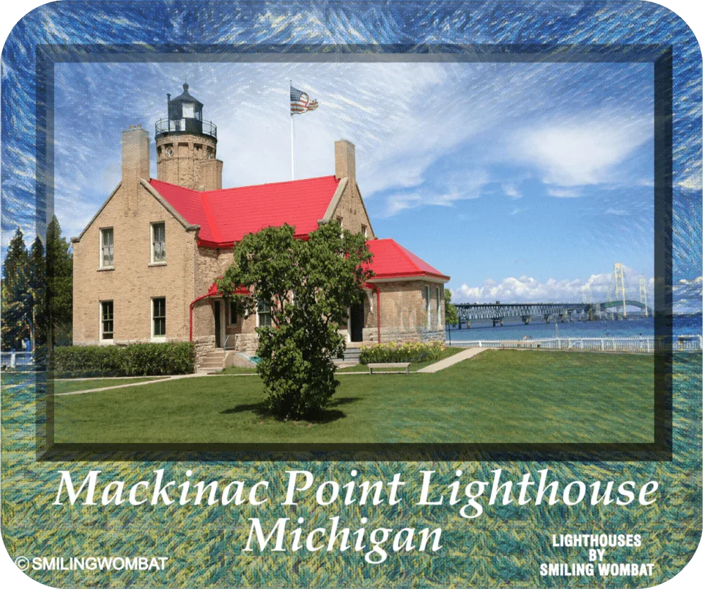Mackinac Island Historic Lighthouse - Mousepad From Smiling Wombat - Shopify