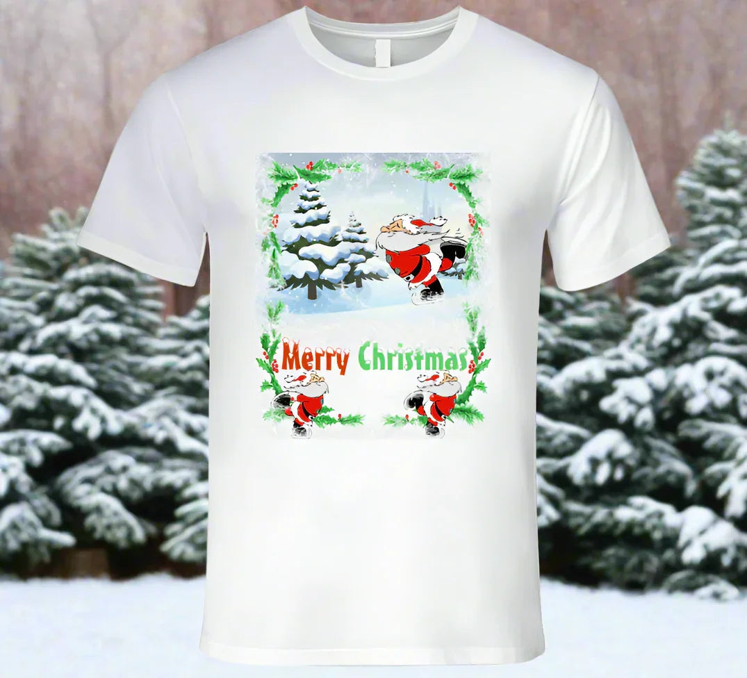 Merry Christmas Skating Santa T-Shirt and Sweatshirt collection - Shopify